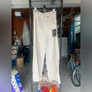 Have Cream Relaxed Fit Trousers with Drawstring Waist